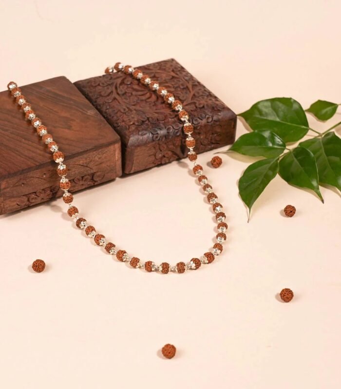 Rudraksha Silver Mala ( 8 – 9 mm Rudraksha Size)